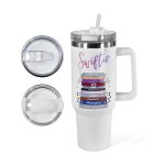 손잡이 차량용 스트로우 스테인리스 스틸 텀블러 + 뚜껑 2개입 - 이미지 4