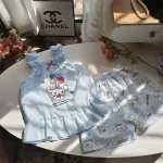 Sanrio Cinnamoroll Kuromi 어린이 소녀 의류 세트 만화 면화 소녀 귀여운 애니메이션 만화 프린트 캐미솔 탑 + 반바지 - 이미지 6