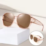 패션 라운드 편광 선글라스 커버 근시 처방 안경 휴대용 남성 여성 빈티지 낚시 운전 안경