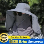 자외선 차단제 낚시 모자 모기 구충제 통기성 하이킹 태양 모자 얼굴 덮음 분리형 자외선 방지 목도리 모자 빠른 건조