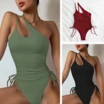 2025 S-XL 반짝 이는 수영복 여성 비치 원피스 수영복 Mujer Trikini Maio Biquini Badpak 비키니 Monokini Stroj Kapielowy