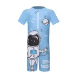 어린이 만화 우주 비행사 원피스 수영복, 반팔 수영복, 빅 보이, 전문 핫 용수철 목욕 세트, 신제품 - 이미지 4