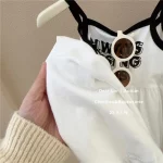 여자 여름 서스펜더 드레스 2024 아기 소녀 달콤하고 귀여운 공주 드레스 어린 소녀 민소매 얼음 실크 스커트 - 이미지 4