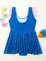 2025 소녀 프린트 프릴 수영복 원피스 키즈 비치 드레스 Strappy 수영복 어린이 수영 수영복 수영복 Beachwear - 이미지 4