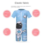 어린이 만화 우주 비행사 원피스 수영복, 반팔 수영복, 빅 보이, 전문 핫 용수철 목욕 세트, 신제품 - 이미지 2