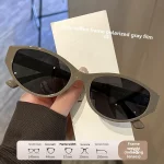 고급 패션 트렌드 UV 방지 편광 거리 사진 선글라스를 갖춘 여성용 맞춤형 타원형 고양이 눈 선글라스 - 이미지 4