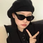 새로운 도착 고양이 눈 선글라스 여성 타원형 안경 빈티지 브랜드 타원형 사각형 태양 안경 여성 음영 여성 안경 - 이미지 5