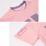 여아 티셔츠 세트, 어린이 반팔 상의 및 반바지, 십대 루즈 캐주얼 정장, 레터 프린트 의상, 여름 신상, 2 개 - 이미지 5