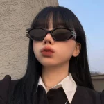 빈티지 블랙 스퀘어 선글라스 여성 럭셔리 브랜드 작은 직사각형 태양 안경 여성 그라디언트 클리어 안경 Oculos De Sol