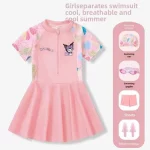 Kulomi 여성용 아동 수영복 2024 새로운 스타일 원피스 태양 보호 수영복 소녀 유아 수영복