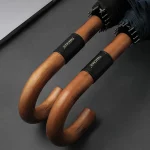 Parachase 우산 방풍 16 갈비, 대형 골프우산, 나무로 만든 긴 손잡이, 남녀 우산, 비즈니스 스타일, 지름 120cm - 이미지 3