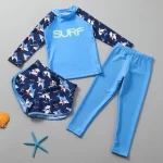 Korean Style 2024 New Children's Swimsuit Boys Girls Three-Piece Set Long Sleeved Trousers Middle Large Children's Beachwear - 이미지 4