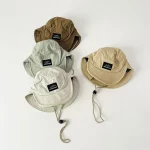 이중 챙이 있는 소년용 여름 모자, 아기 속건성 오리 부리 모자, 넥 스트랩 조절기가 있는 경량 태양 버킷 모자 - 이미지 5