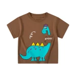 2025 여름 2-8 년 소년 반팔 티셔츠 스트라이프 인쇄 어린 소년 탑 유아 아기 소년 티셔츠 어린 어린이 옷 - 이미지 4