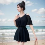 새로운 2024 원피스 수영복 여성의 하이 엔드 센세이션 스커트 스타일 열 봄 입욕 슬리밍 유행 동화 - 이미지 4