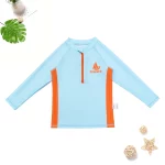 3피스 신상 남아 수영복 자외선 차단 UPF 50+ 긴팔 수영복 모자 포함 속건 아동 수영복 - 이미지 3