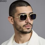 2025 남성용 디자이너 선글라스 스퀘어 Steampunk 선글라스 여성 휴가 안경 빈티지 Oculos Dropshipping Outdoor Sunglass - 이미지 3