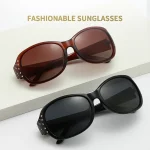 2024 새로운 트렌디 클래식 여성 빅 프레임 편광 선글라스 다이아몬드 타원형 태양 안경 여성 남성 UV400