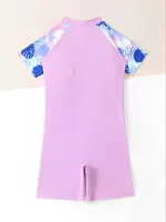 2025 인쇄 된 여자 수영복 원피스 핑크 키즈 수영복 여성 어린이 Bathers 수영복 수영복 여름 Beachwear - 이미지 2