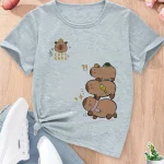 Capybara Tshirt 어린이 어린이 티셔츠 Capibara 만화 의류 아이 소녀 소년 Capybaras T 셔츠 아기 캐주얼 탑 의류