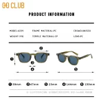 O-Q CLUB 레트로 펑크 편광 렌즈 남자 남자 선글라스 스퀘어 트렌드 안경 여성 Sonzya Sunglass Woman의 인기 안구 - 이미지 5
