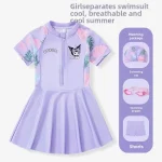Kulomi 여성용 아동 수영복 2024 새로운 스타일 원피스 태양 보호 수영복 소녀 유아 수영복 - 이미지 4