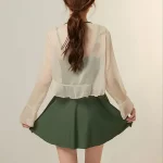 여성 프릴 원피스 수영복 Monokini 수영복 세트 휴일을위한 프릴 트림 Monokini 세트 세련된 여성용 비치 수영복 - 이미지 3