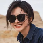 대형 프레임 블랙 페이스 트리밍 여성 선글라스 야외 여행 UV 방지 태양 안경 낚시 안경 UV400 - 이미지 2