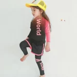 Korean Style 2024 New Children's Swimsuit Boys Girls Three-Piece Set Long Sleeved Trousers Middle Large Children's Beachwear - 이미지 3