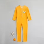 어린이 원피스 수영복 귀여운 태양 보호 빠른 건조 긴 소매 지퍼 수영복 아기 소녀 소년 서핑 슈트 - 이미지 3