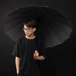 Parachase 우산 방풍 16 갈비, 대형 골프우산, 나무로 만든 긴 손잡이, 남녀 우산, 비즈니스 스타일, 지름 120cm - 이미지 4