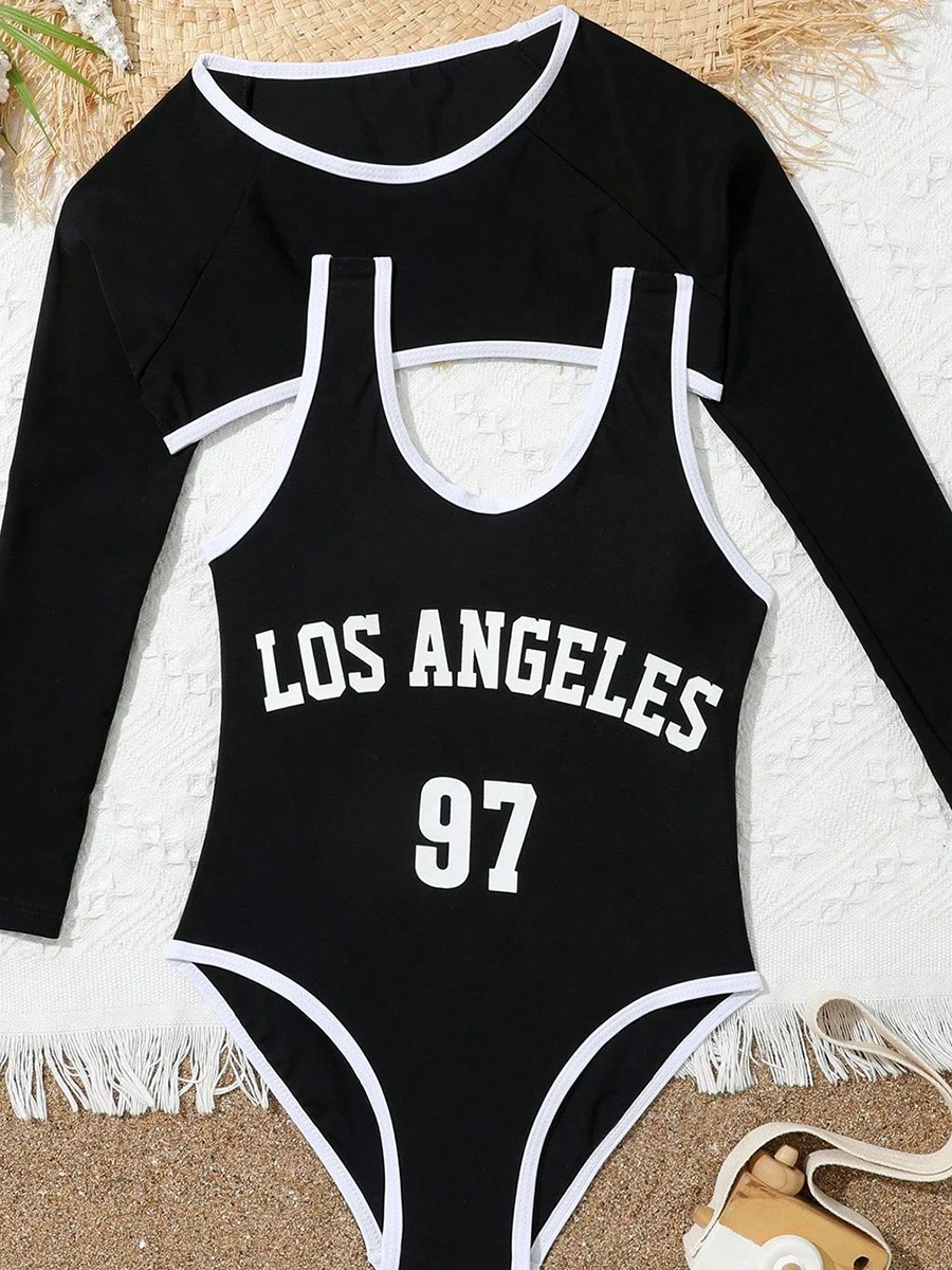 kf-Sf4be80b448f04f89bc7c349e32426f2az 2025 인쇄 소녀 수영복 두 조각 어린이 수영복 여성 어린이 Bathers 수영복 수영 수영복 Beachwear - 이미지 1