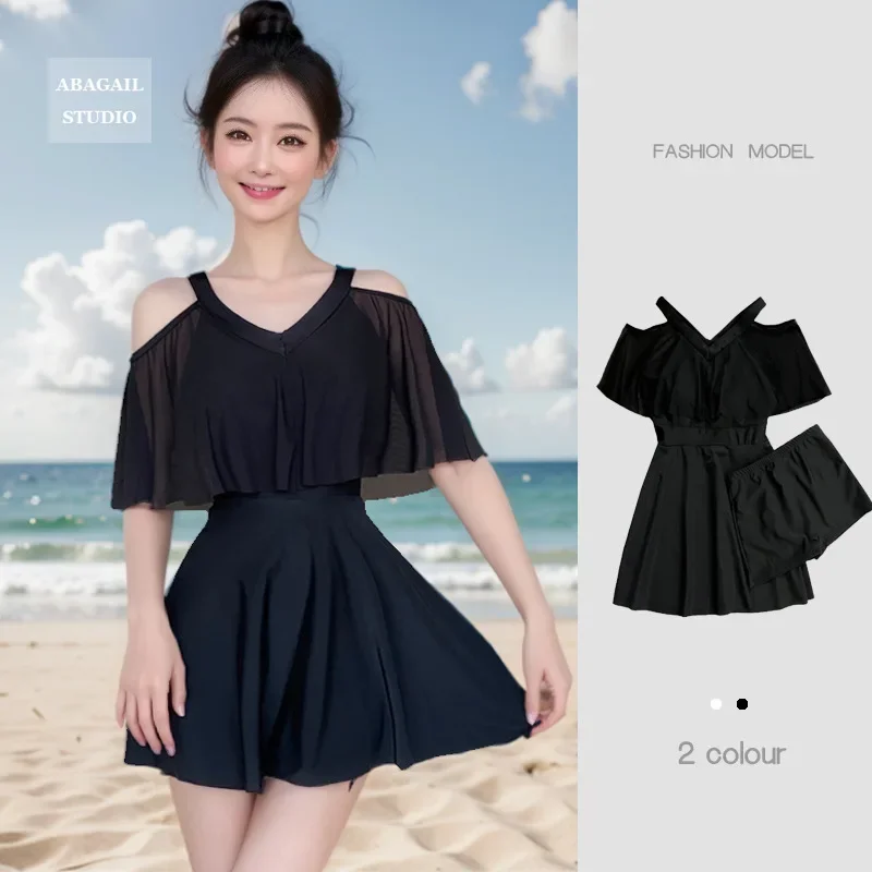 kf-Sfa65c5991e8b47abb28b80016fe409bdh 새로운 2024 원피스 수영복 여성의 하이 엔드 센세이션 스커트 스타일 열 봄 입욕 슬리밍 유행 동화 - 이미지 1